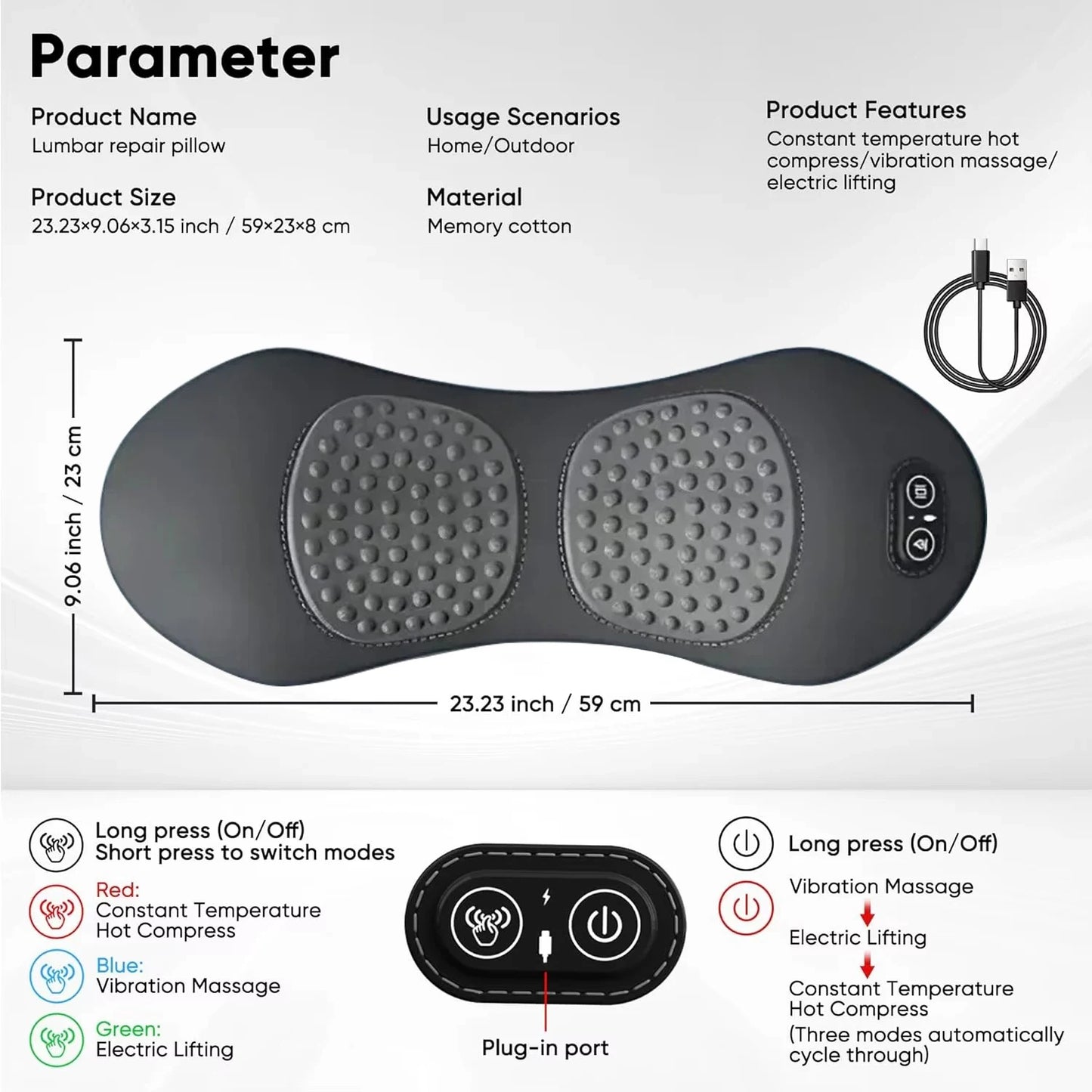 Massage Lumbar Pillow